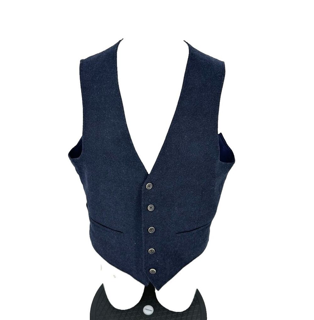 Johnston & Murphy Large Men Button Up Wool Blend Vest Formal Dress Wear 11-23